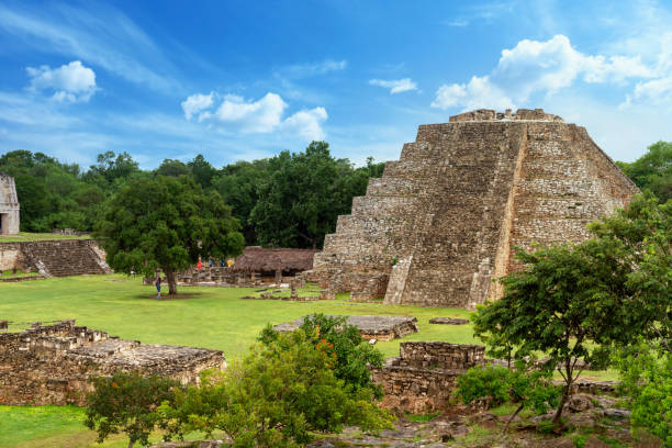 Ancient Mayan Ruins in Mexico Ancient Mayan Ruins in Mexico uxmal stock pictures, royalty-free photos & images
