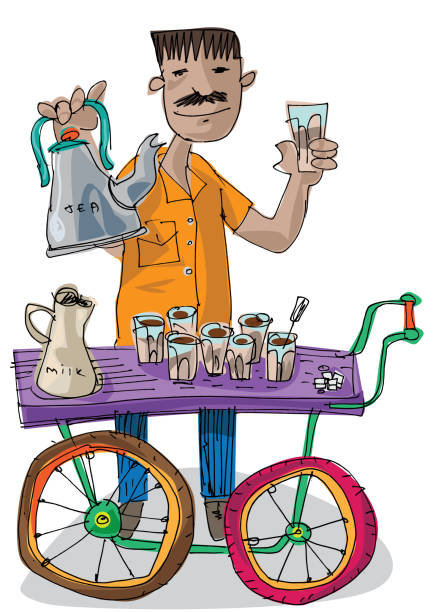 Street Tea Vendor Stock Illustration - Download Image Now - Mumbai, Chai,  Vector - iStock