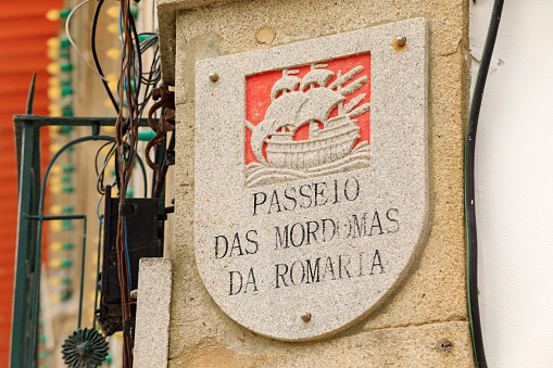 señal de nombre de la calle del Passeio das Mordomas da Romaria en Viana do Castelo photo