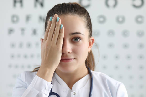 istock Beautiful female oculist 1202612416