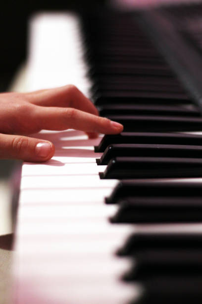 istock Musician's  hand plays the piano 1202613597