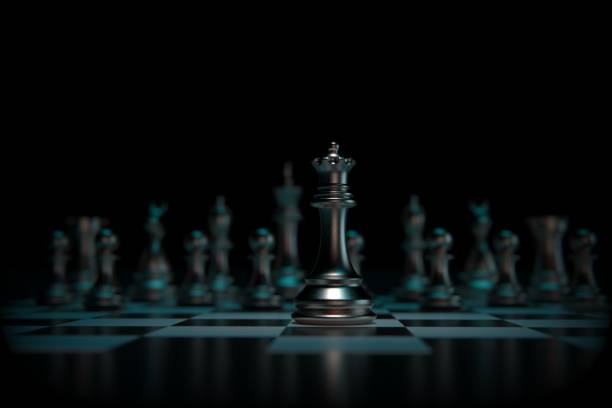 หมากรุกโลหะแสดงผล 3 มิติ - chess ภาพสต็อก ภาพถ่ายและรูปภาพปลอดค่าลิขสิทธิ์