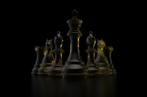 3d Rendered Glass Chess Pieces