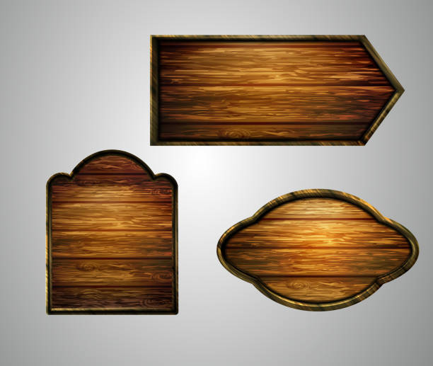 istock Vector realistic illustration of wooden signboard 1202617268