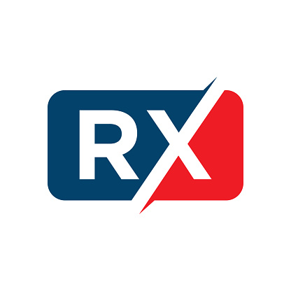 custom creative RX logo design vector medical treatment icon symbol illustration