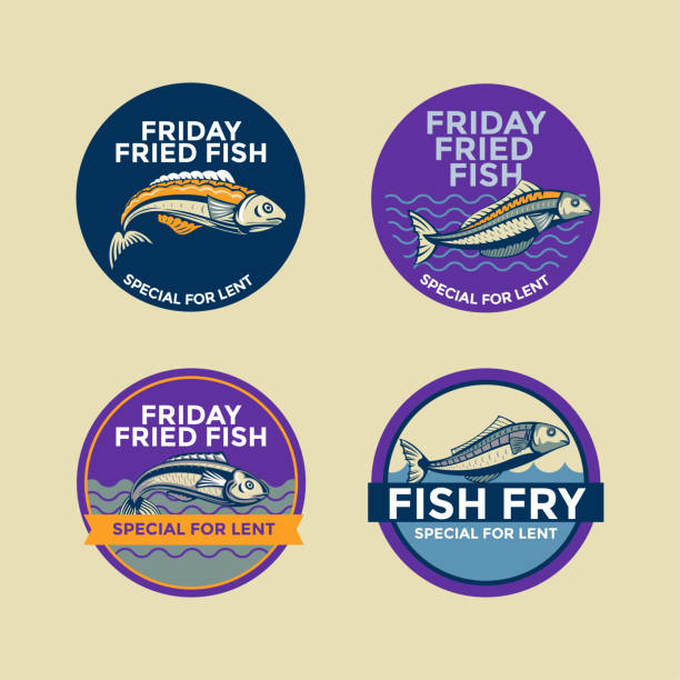 Illustration of Friday fried fish special for lent vector Illustration of Friday fried fish special for lent vector lent stock illustrations
