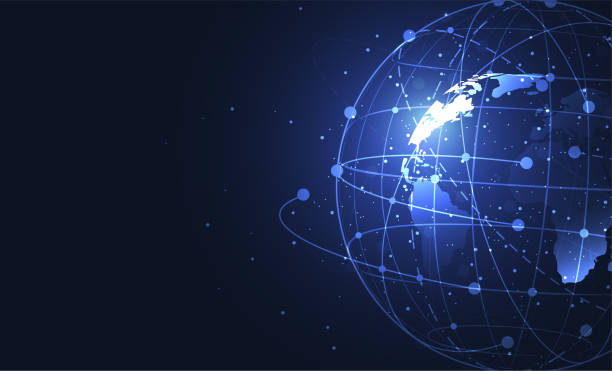 istock Global network connection. World map point and line composition concept of global business. Vector Illustration 1202621067