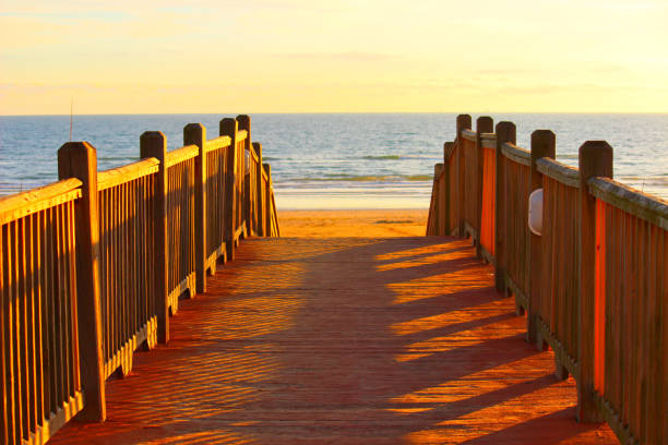 Boardwalk at sunset at South Padre Island