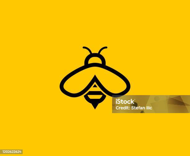 Bee Logo - Arte vetorial de stock e mais imagens de Abelha - Abelha, Ícone, Logótipo