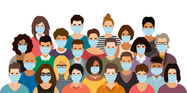 istock Group of people wearing medical masks 1202623453
