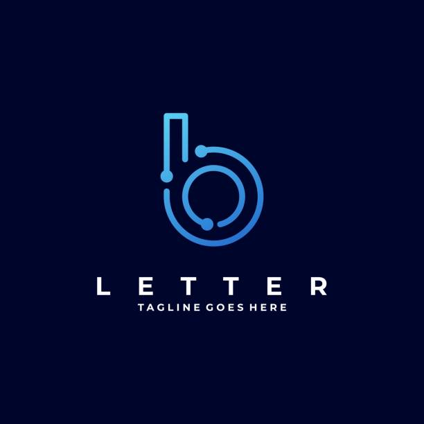 illustrations, cliparts, dessins animés et icônes de illustration de vecteur abstract letter b line shape colorful style. - letter b illustrations