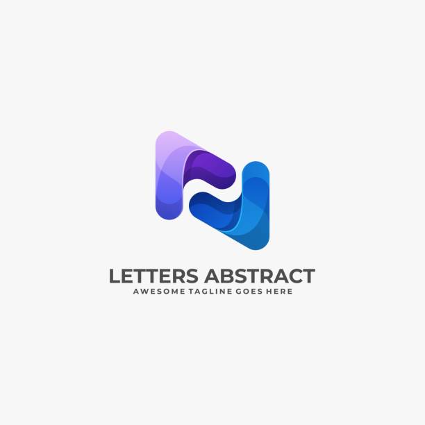 ilustracja wektorowa abstrakcyjna litera n gradient kolorowy styl. - letter o alphabet typescript symbol stock illustrations