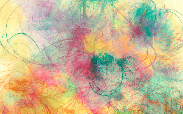 istock Artistic painted background.  Random paint brushstrokes iridescent tones. Futuristic pattern. Contemporary decor 1202625422