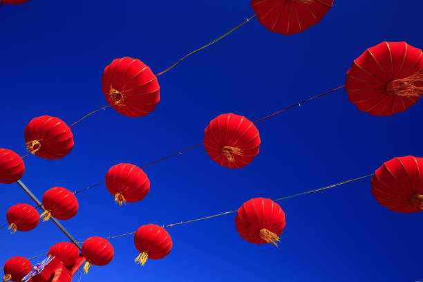 istock Is the red lantern hanging in the air 1202627138