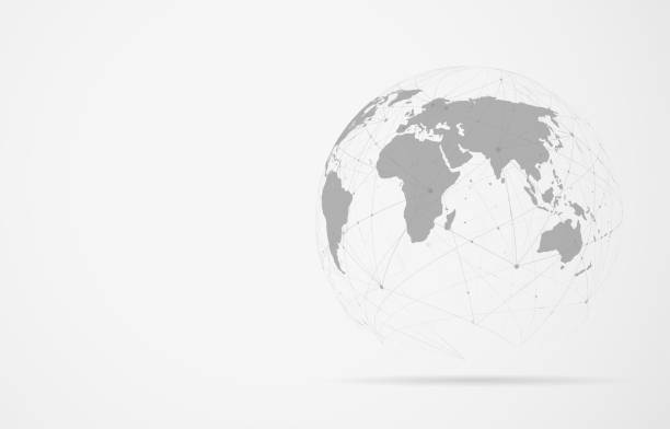 istock Global network connection. World map point and line composition concept of global business. Vector Illustration 1202628285