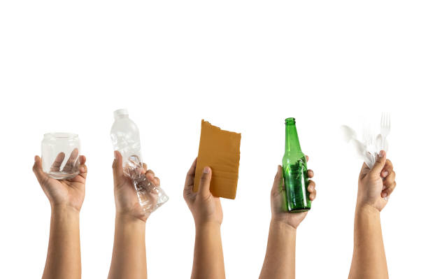 istock recycle  different types of garbage Ecology concept holding garbage bottle plastic and glass to types of garbage 1202642862