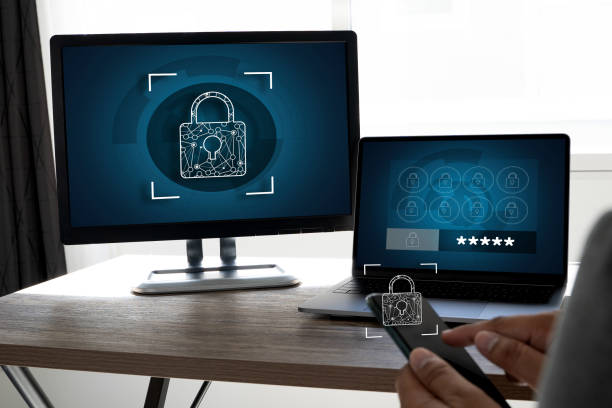 istock CYBER SECURITY Business, technology, internet and networking concept. Young businessman working on his laptop 1202642865