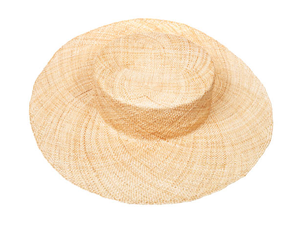 istock wide brimmed straw hat isolated on white 1202648014
