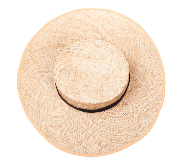 istock top view of wide-brimmed straw hat isolated 1202648024