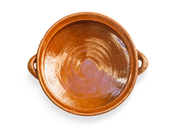 istock Top view of ceramic clay pot isolated on white 1202650407