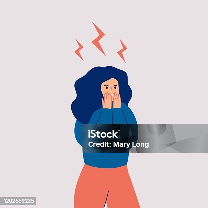 istock The young woman is in stress. 1202659235
