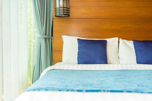 istock Pillow on bed decoration interior of bedroom interior 1202665999