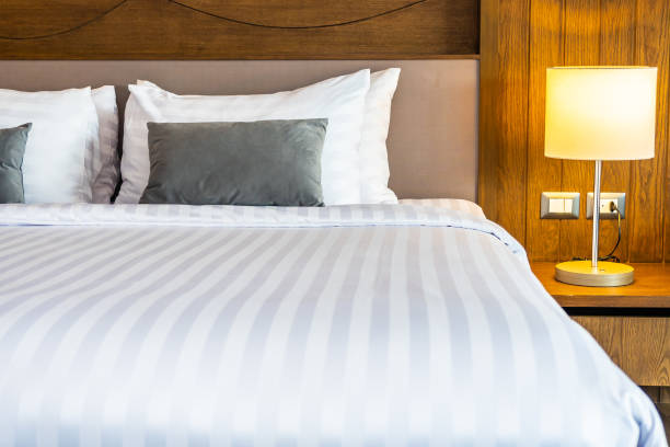istock Pillow on bed decoration interior of bedroom interior 1202666137