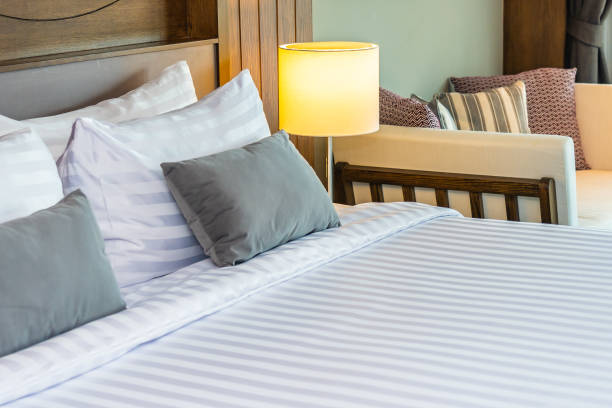 istock Pillow on bed decoration interior of bedroom interior 1202666210