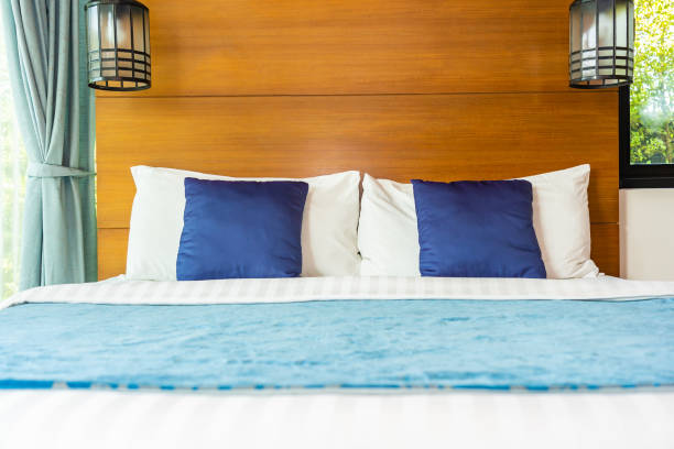 istock Pillow on bed decoration interior of bedroom interior 1202666377