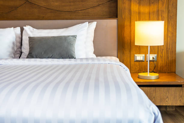 istock Pillow on bed decoration interior of bedroom interior 1202666467