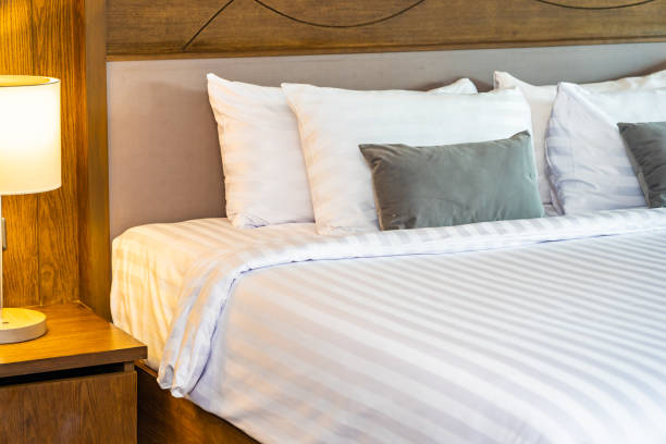istock Pillow on bed decoration interior of bedroom interior 1202666491