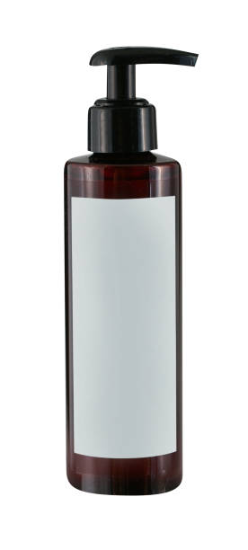 istock Pump bottle of suntan oil with blank label 1202669821