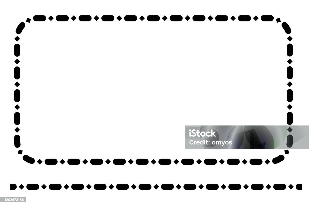 Single Rectangle Line Vector Simple Shape Rectangle And Line Black Frame Isolated On White ...
