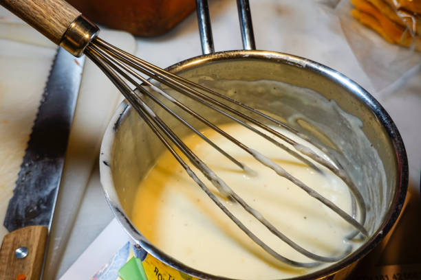 istock A bechamel sauce used to make lasagne 1202673640