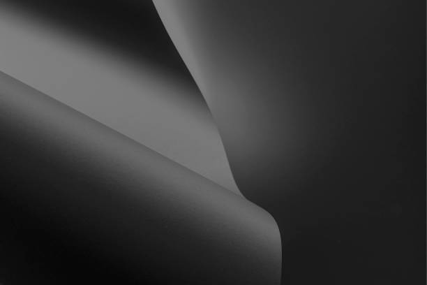 istock Abstract minimal geometric shape black color paper background 1202673780