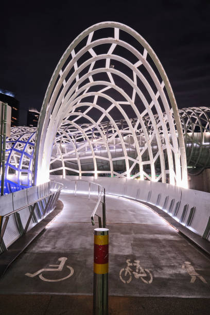istock Webb Bridge at night in Docklands, Melbourne, Victoria, Australia 1202675076