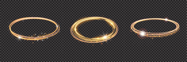 яркий ореол. набор абстрактных светящихся кругов. легкий оптический эффект гало на прозрачном фоне. иллюстрация вектора, eps10 - halo stock illustrations
