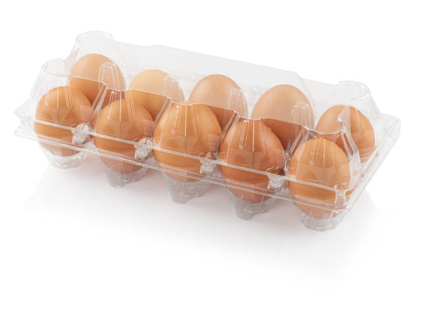 eggs in a plastic container chicken eggs in a plastic container isolated on a white background, clipping path egg carton stock pictures, royalty-free photos & images
