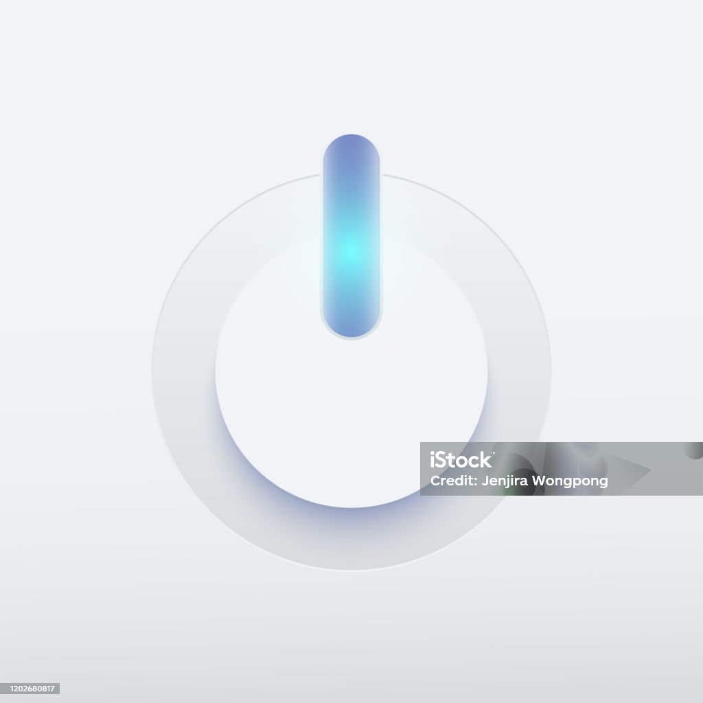 Light Button Icon Modern Modern White Button And Led Light Stock Illustration - Download Image ...