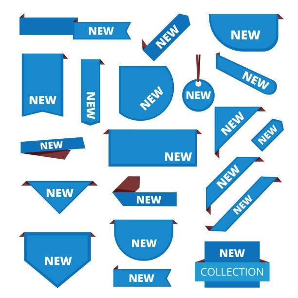 Corner labels. Promotional sticker tab bar for merchandise market sales tags new information vector set Corner labels. Promotional sticker tab bar for merchandise market sales tags new information vector set. Tab and bar, merchandise information corner banner illustration corner tip stock illustrations