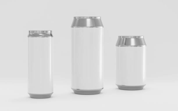 istock aluminum soda cans mockup, blank can with copy space for your content, 3d illustration render 1202683286