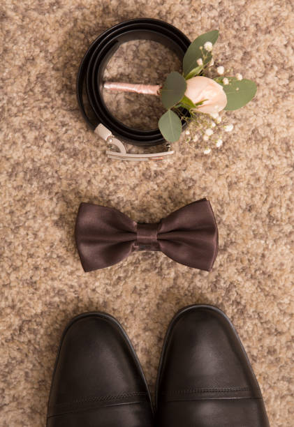 istock Creative composition of groom accessories for wedding da 1202683731