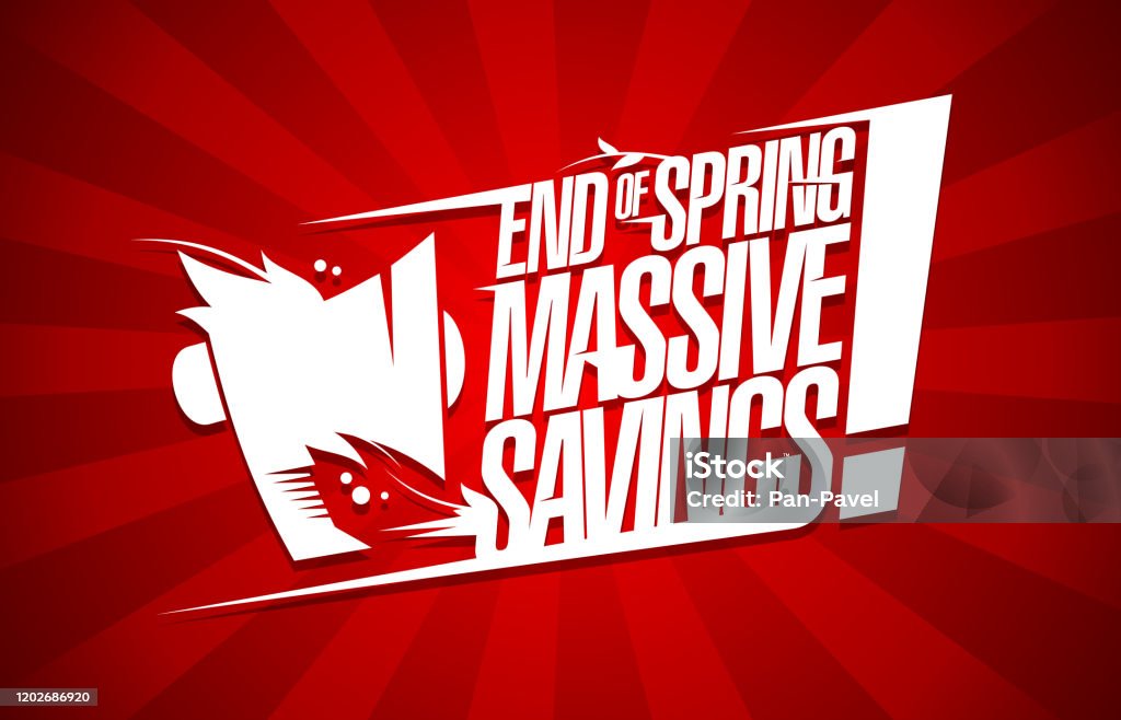 End Of Spring Massive Savings Sale Poster Design Stock Illustration