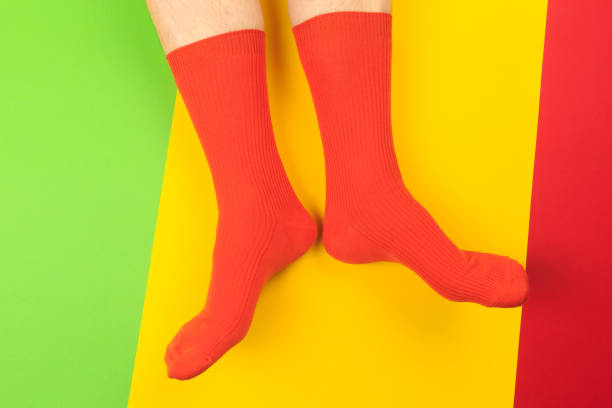 istock legs in colorful socks on colorful  background 1202687062