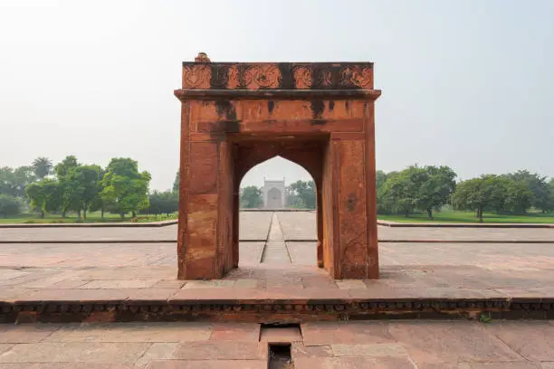 Photo of Side gate at the Tomb of Akbar the Great in Agra on overcast day