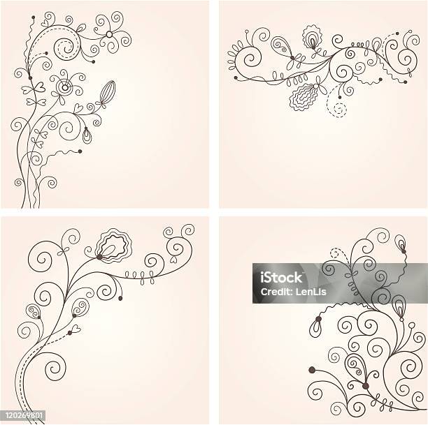 Set Of Floral Illustration Stock Illustration - Download Image Now - Beauty, Beauty In Nature, Botany