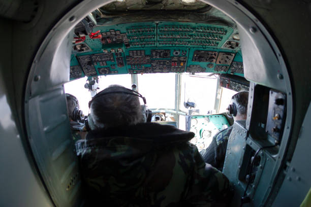 Cockpit Of A Russian Helicopter Mil Mi8 Stock Photo - Download