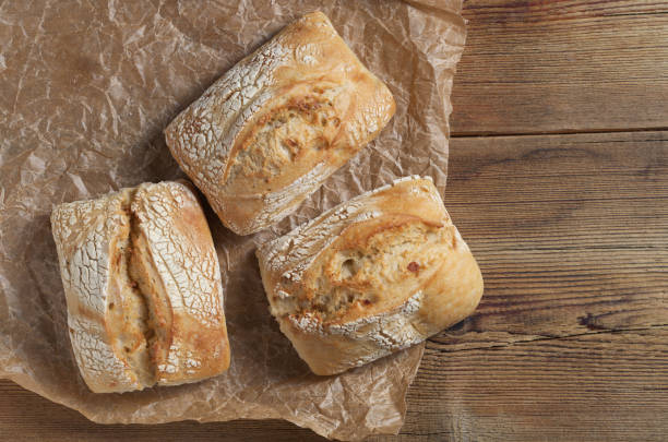 istock Loaves of ciabatta bread 1202702763