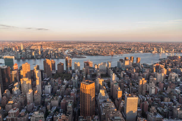 istock sunset in New York from the Empire State Building 1202703604