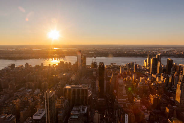 istock sunset in New York from the Empire State Building 1202703608